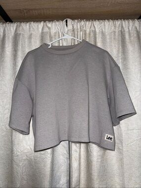 Lee Kids Light Gray Cropped Sweatshirt Tee